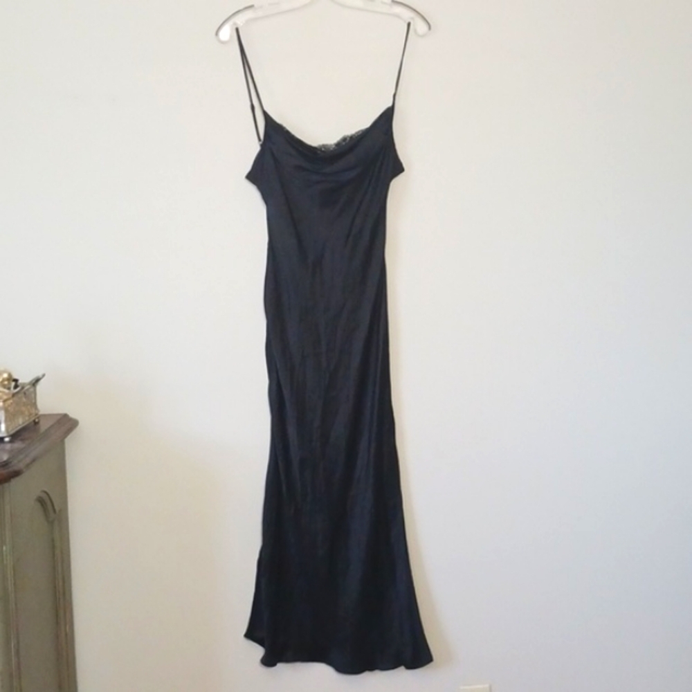 Victoria's Secret Silk Maxi Dress / Slip Black, Size L